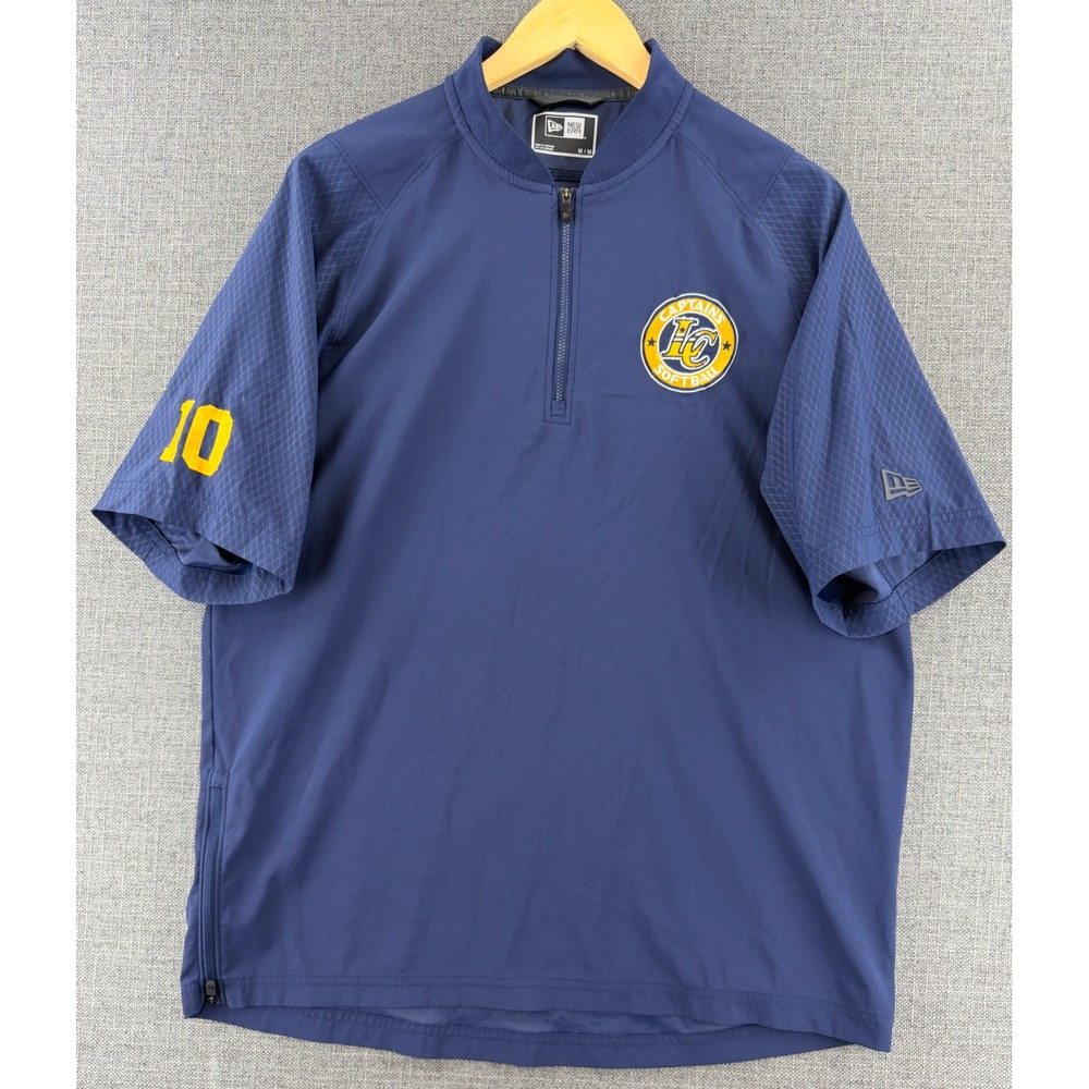 New Era Men LC Captains Softball 1/4 Zip Cage Jacket Navy Blue Size M SS